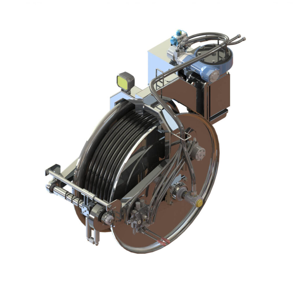 SWIVELLING JETTING HOSE REEL